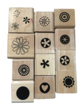 Stampin Up Rubber Stamp Set Little Pieces Shapes Flowers Heart Floral Sun Tiny - £7.96 GBP