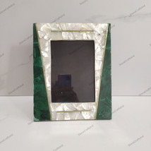 Malachite &amp; Mother of Pearl Picture Frame, Unique Malachite Mop and Blass Inlay  - £165.18 GBP