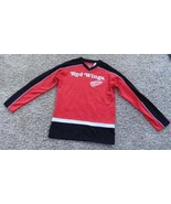 Boys Jersey NHL Detroit Red Wings Hockey Red &amp; Black Mesh Shirt-size 14/16 - £13.41 GBP
