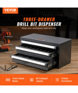 VEVOR Drill Bit Dispenser Cabinet, Three-Drawer Drill Bit Organizer Cabi... - $67.72