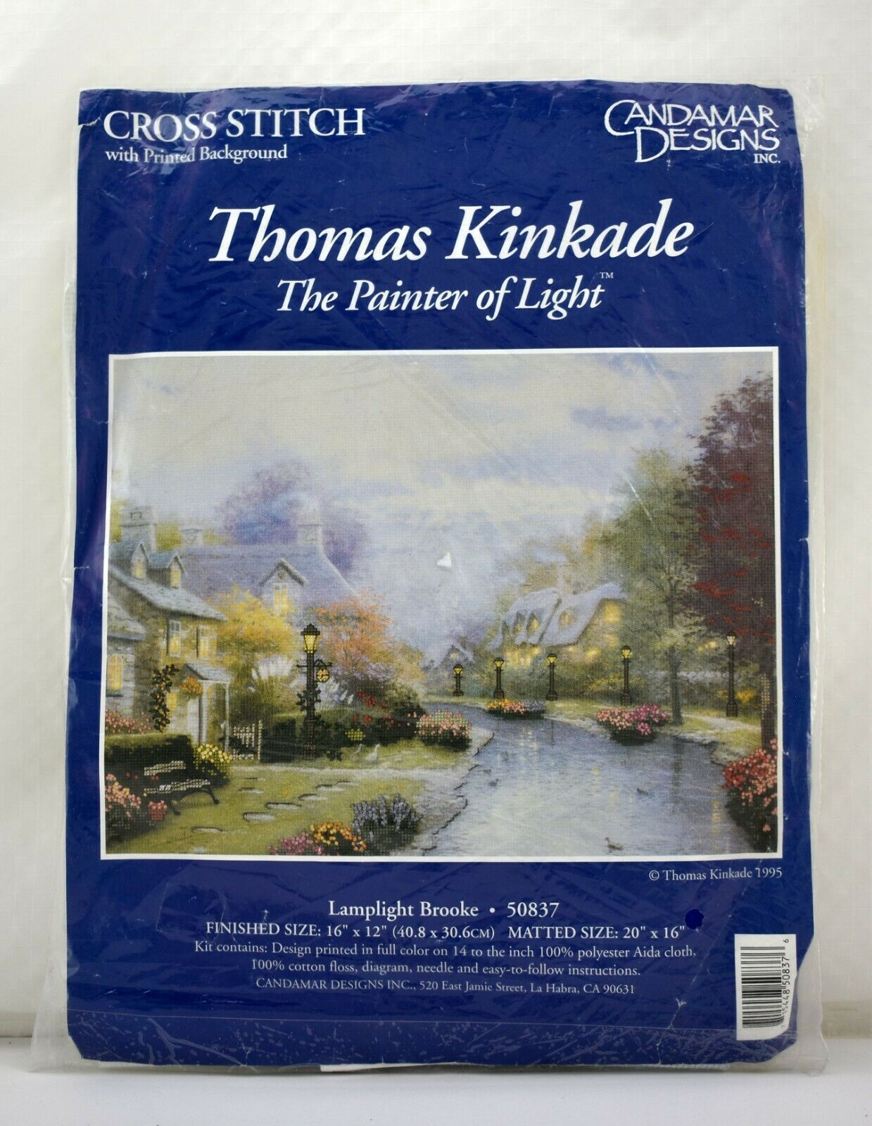 Candamar Designs Thomas Kinkade Lamplight Brooke Cross Stitch Kit - NEW Sealed - $18.95
