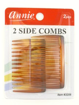Annie Side Hair Combs - Brown - 2 Pcs. (3206B) - £6.44 GBP