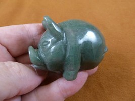 Y-PIG-PO-710) Green Aventurine Roly Poly Pot Belly Pig Gemstone Figurine Carving - £14.01 GBP