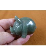Y-PIG-PO-710) green Aventurine ROLY POLY POT BELLY PIG gemstone FIGURINE... - $327.04 MXN