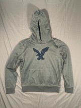 American Eagle Outfitters Gray Pullover Hoodie With Front Pockets Elastic Waist - £12.65 GBP