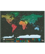 Deluxe Travel Edition Scratch Off World Map Poster Personalized Journal Log - $12.20 CAD