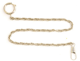 1  POCKET WATCH CHAINS STAINLESS silver tone CLASP  RING CLIP NEW - $16.25