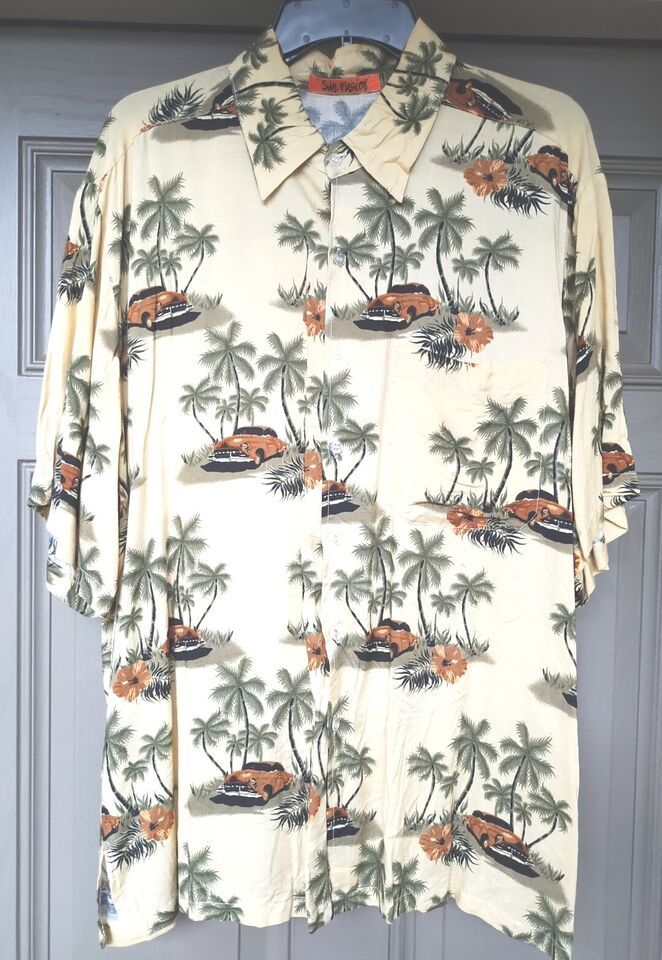 Primary image for Men's Vintage Hawaiian Shirt SZ L 100% Rayon Sun Fusion