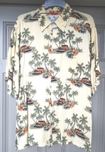 Men&#39;s Vintage Hawaiian Shirt SZ L 100% Rayon Sun Fusion - $17.77