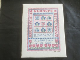 Mounted A FRIEND LOVETH AT ALL TIMES Counted Cross Stitch SAMPLER - 8&quot; x... - $10.00