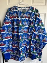 Butter Soft Women’s Blue Holiday/ Christmas Long Sleeve Scrub Top Size X... - $298.78 MXN