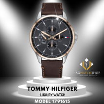 Tommy Hilfiger Men’s Analogue Brown Leather Strap Grey Dial 46mm Watch 1791615 - £97.19 GBP