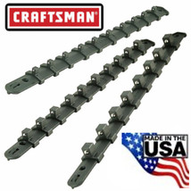 3pc Craftsman Socket Holder Rails Racks 1/4 3/8&quot; 1/2&quot; Mountable Usa Made Black - £31.46 GBP