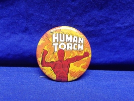 Vintage 1989 Marvel Pinback Button: &quot;The Human Torch&quot; 1 3/4&quot;  - £7.86 GBP