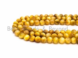 High Quality Gold Tiger Eye - 4/6/8/10/12/14mm Round Smooth Beads - SKU#U63 - $8.00+