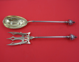Gothic Dome by George Sharp Sterling Silver Salad Serving Set 2pc GW Bri... - £3,947.91 GBP