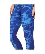 Blue Tie Dye Nike Pro Compression Leggings Womens Capri Pool Cropped Small - $39.83 CAD