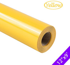 FUNKAKA HTV Vinyl Rolls Yellow Iron on Vinyl PVC Adhesive HTV 12 Inch X ... - £25.07 GBP
