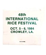 48th International Rice Festival LA Vintage Matchbook Agriculture Unstru... - $754.30 MXN