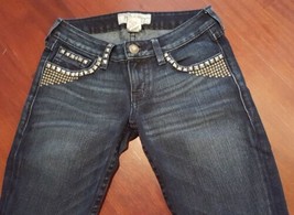 PRVCY Skinny Jeans Studs Flap Pocket Chelsea Distressed Blue Denim Women... - £7.77 GBP