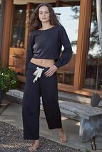 New Free People Sunset Pier Set FP BEACH  $118 X-SMALL BLACK  - £63.54 GBP