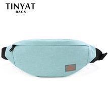 TINYAT Canvas Waist Bag for Women Water Proof Functional Fanny Pack Casual Cross - £26.39 GBP