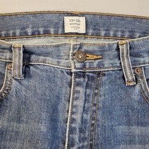 J Crew Jeans Mens 33x32 Blue Distressed Boot Cut 100% Cotton Denim Pants Pockets - £10.50 GBP