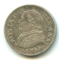 10 Soldi 1867 Pius IX Vatican Silver Coin Rare Papal States-
show origin... - €27,15 EUR