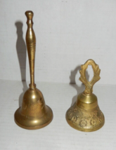 2 Vintage Christian Orthodox Brass Altar Sanctuary Bells Etched Ornamental - £35.97 GBP