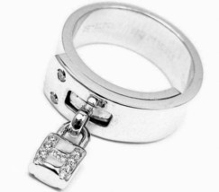 Rare! Authentic Hermes 18k White Gold &quot;H&quot; Lock Band Diamond Ring - £3,357.29 GBP