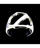 Initial Zeta Sterling silver ring Greek alphabet capital letter high pol... - $63.84 CAD