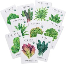 Sereniseed Certified Organic Leafy Greens Lettuce Seeds 100% - £13.36 GBP