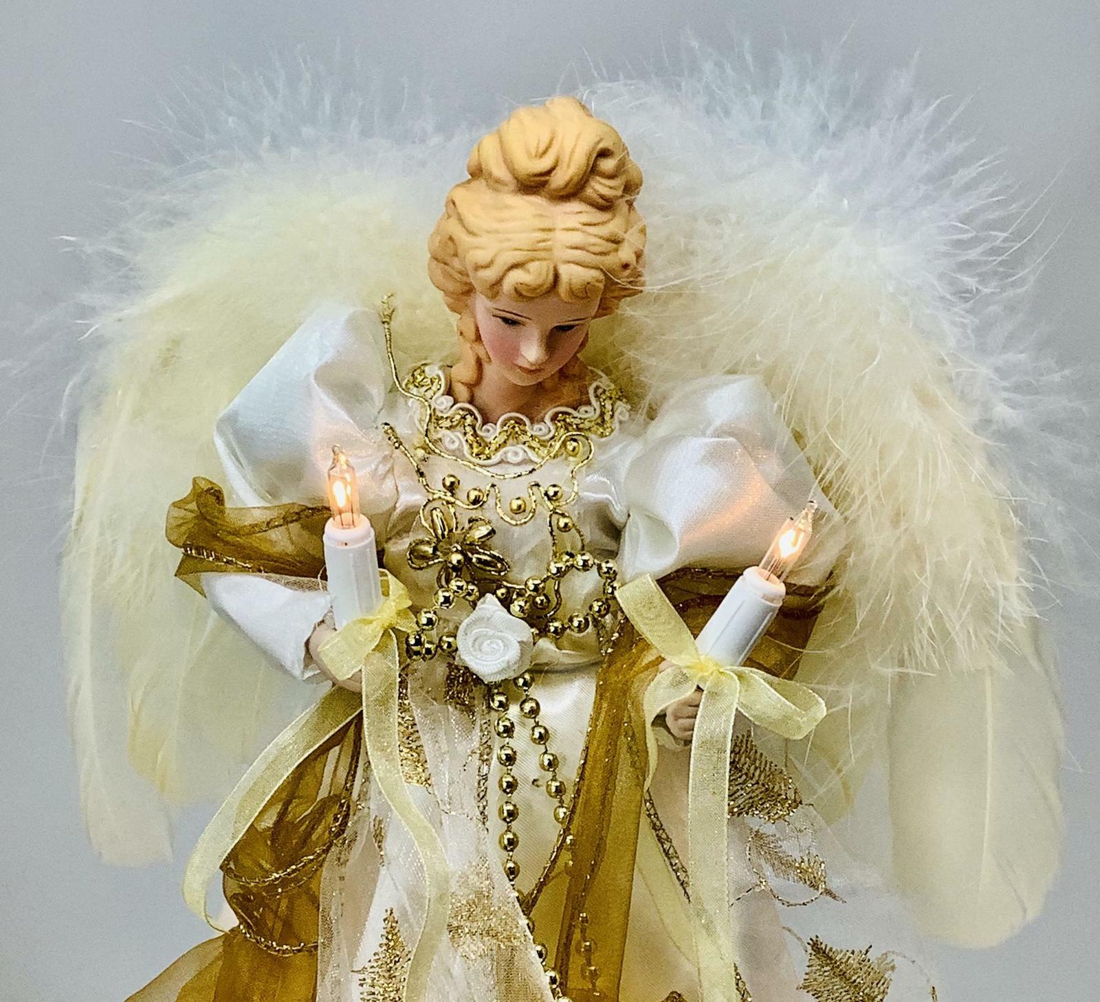 Vickerman 12" White & Gold Lighted Angel Tree TopperDISCOUNTED Tree