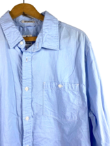 Express Shirt Size Large Mens Solid Blue Button Down Casual Fit Chest Po... - $33.67
