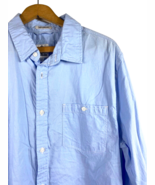 Express Shirt Size Large Mens Solid Blue Button Down Casual Fit Chest Po... - $632.71 MXN