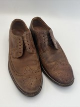 Cole Haan Dress Shoes Brown Leather Lace Wingtip Mens Size 8.5 M - £14.57 GBP