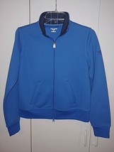 OLEG CASSINI LS ZIP BLUE KNIT WARM-UP JACKET-S-WORN ONCE-POLYESTER/COTTO... - £11.76 GBP