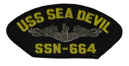 USS SEA Devil SSN-664 Silver Dolphin Patch - Veteran Owned Business - £10.44 GBP
