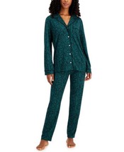Alfani Womens Sleepwear Ultra-Soft Printed Pajama Set  X-Small  Green Snake - £23.73 GBP