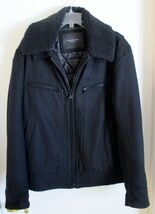 Marc New York Andrew Marc Men's Black Wool Coat with Detachable Collar S... - $99.00