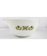 Vintage Anchor Hocking Fire King Glass Green Floral White Milk Glass Dis... - £5.49 GBP