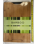 Bamboo Cutting Board with easy to grab handle, New &amp; Sealed; 18&quot;x12&quot; - £15.80 GBP