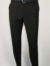 Men's MONO Turkey Slacks 100% Wool Plain Front Regular Fit 2501-01 Black image 2