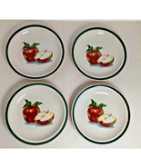 (4) Main Stays Home Ceramic - Salad Serving Plates - Apple Design - Farm... - $20.30 CAD