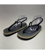 Vtg Pirate Sandals Tiddies Style Unisex 3 Layer Sandals Flip Flops Blue Gray 7-8 - $39.99