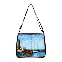 Vintage Painting Water Lily / Lotus Print Shoulder Bag Monet Women Handbag Ladie - £10.16 GBP