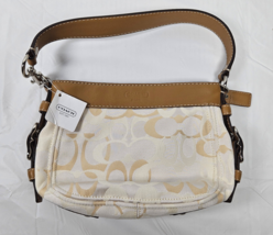 Coach Cream Zoe Optic Signature Top Handle Pouch Bag F44109 Handbag UNUSED NWT - £102.18 GBP