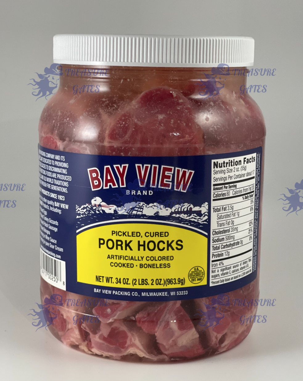 Primary image for Bay View Tavern Style Pickled Pork Ham Hocks - 34 oz. Jar - Factory Fresh