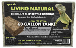 Komodo Living Natural Coconut Chip Reptile Bedding Brick 18 count (6 x 3 ct) Kom - £138.63 GBP