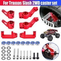 Front Caster Block Steering Rear Stub Axle Carriers For 1/10 Traxxas 2Wd Slash - £28.61 GBP